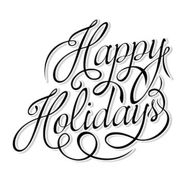 Happy Holidays text Stock Illustration