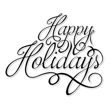 Happy Holidays text Stock Illustration