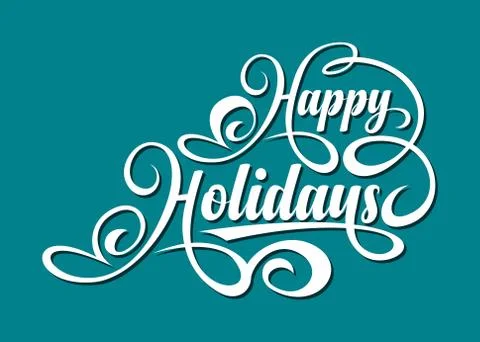 Happy Holidays text Stock Illustration