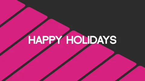 Happy Holidays Text with Red Stripes over Black Gradient Canvas Vídeo Stock 247105959