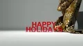 Happy Holidays text revealed from beneath wrapping paper front on HD Footage