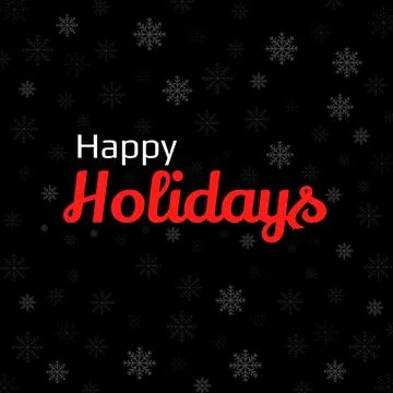 Happy holidays text with snowflakes. Vector illustrator Stock Illustration