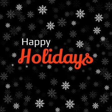 Happy holidays text with snowflakes. Vector illustrator Stock Illustration