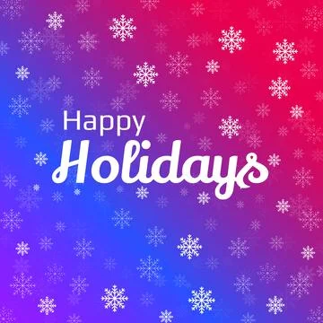 Happy holidays text with snowflakes. Vector illustrator Stock Illustration