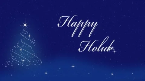 Happy Holidays text with white tree Stock-Footage 58018762