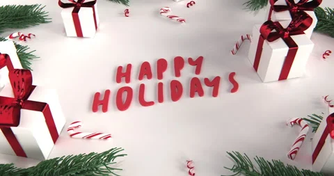 Happy Holidays Title on the table Stock Footage 251426472