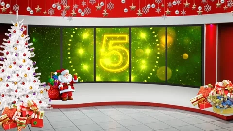 Happy Holidays TV Studio Set 07-Virtual ... | Stock Video | Pond5