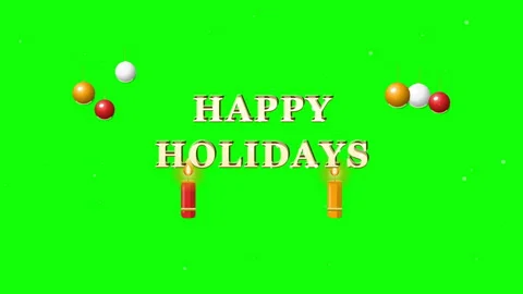Happy holidays typography green 3d Vídeos de archivo 345708522