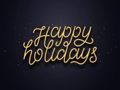 Happy Holidays typography text. Vector card Stock Illustration