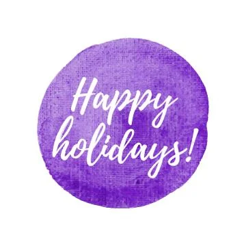 Happy holidays vector on hand drawn watercolor blue background illustration Stock Illustration