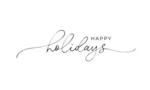 Happy holidays vector line phrase with swashes. Stock Illustration