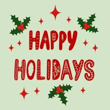 Happy Holidays vector postcard Stock Illustration