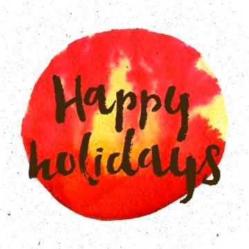 Happy Holidays vector text on blue background. Holidays lettering for invitat Stock Illustration