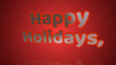Happy Holidays wish message 3d text animations background Stock Footage 276840139