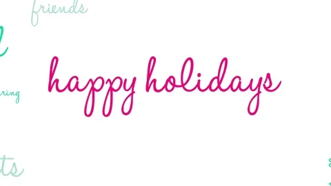 Happy Holidays Word Cloud Stock Footage 83506387