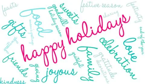 Happy Holidays Word Cloud Stock-Illustration