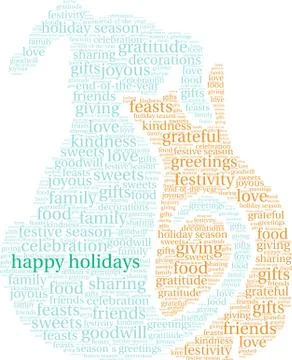 Happy Holidays Word Cloud Illustrazione stock