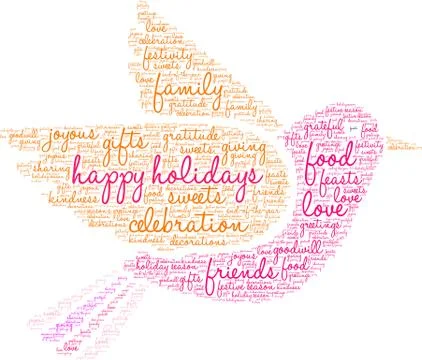 Happy Holidays Word Cloud Ilustração Stock