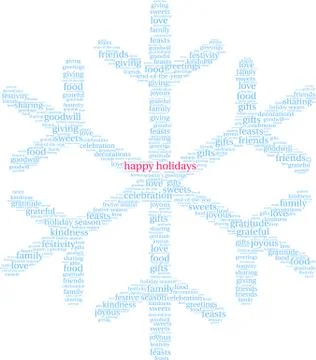 Happy Holidays Word Cloud Stock Illustration