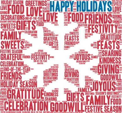 Happy Holidays Word Cloud Ilustração Stock