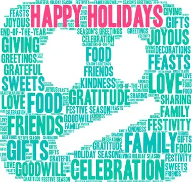 Happy Holidays Word Cloud Stock-Illustration