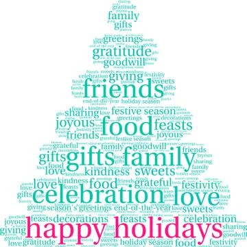 Happy Holidays Word Cloud Stock Illustration