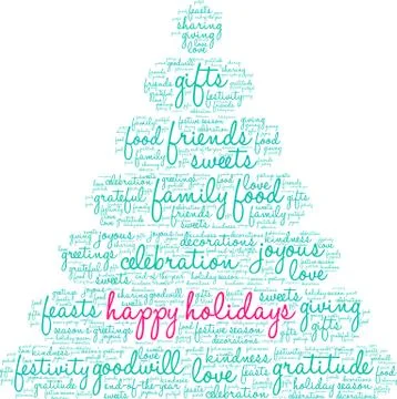 Happy Holidays Word Cloud Ilustração Stock