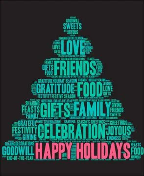 Happy Holidays Word Cloud Stock Illustration
