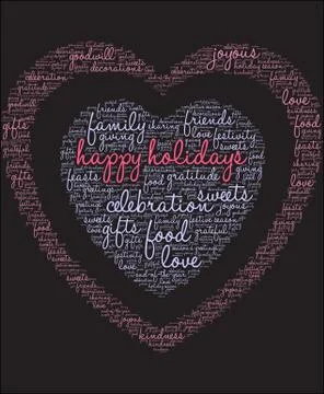 Happy Holidays Word Cloud Stock Illustration
