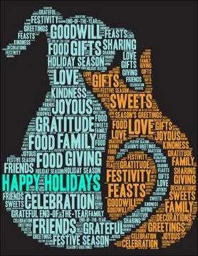 Happy Holidays Word Cloud Stock Illustration