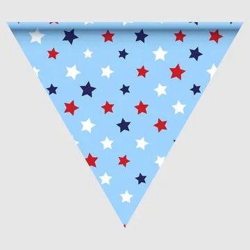 Happy holyday day triangular flag for planar festivals with Stock Illustration