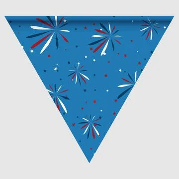 Happy holyday day triangular flag for planar festivals with Stock Illustration