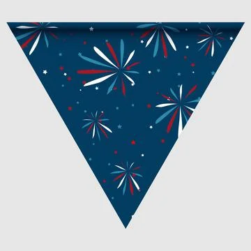 Happy holyday day triangular flag for planar festivals with Stock Illustration