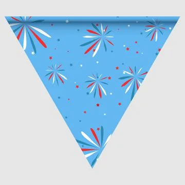 Happy holyday day triangular flag for planar festivals with Stock Illustration
