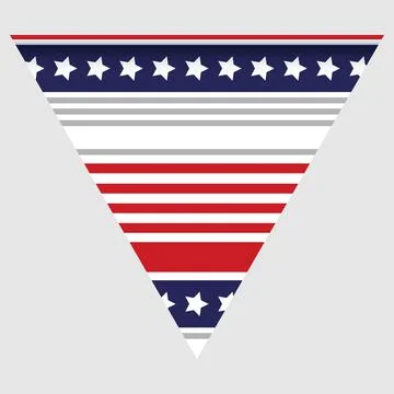 Happy holyday day triangular flag for planar festivals with Illustrazione stock