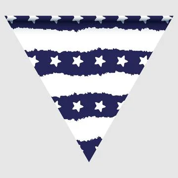 Happy holyday day triangular flag for planar festivals with Illustrazione stock