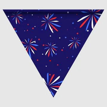 Happy holyday day triangular flag for planar festivals with Stock-Illustration