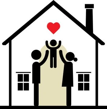 Happy home vector. Stock Illustration