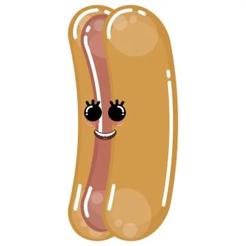 Happy hot dog Illustrazione stock