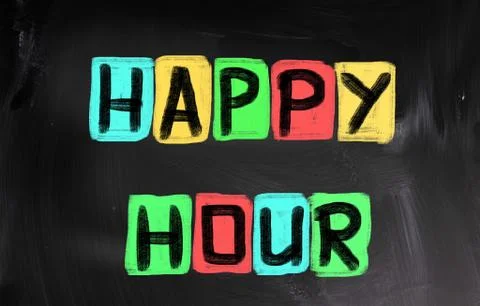 Happy hour concept Stock Illustration