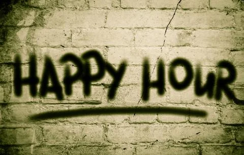 Happy hour concept Stock Illustration
