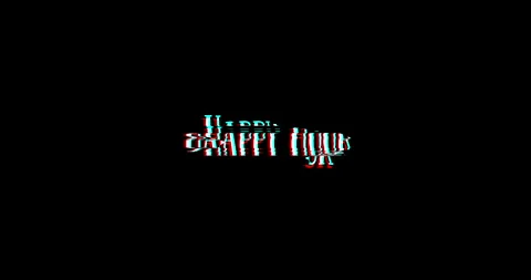 Happy Hour Glitch Effect Animation on Bold Typography Text Stock Footage 152604192