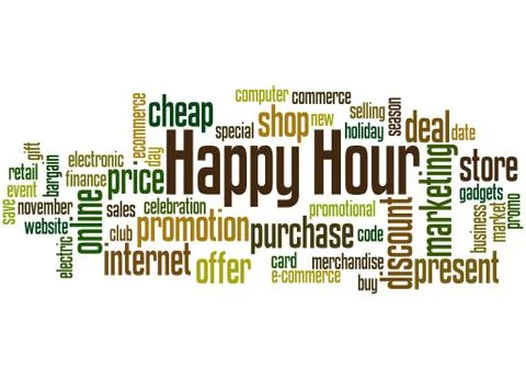 Happy Hour word cloud concept Stock Illustration