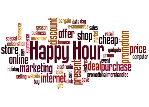 Happy Hour word cloud concept Stock Illustration