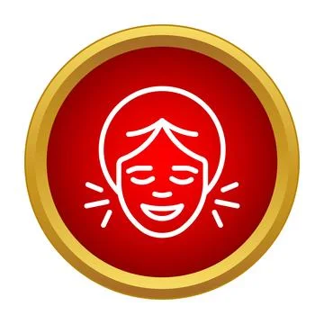 Happy human face icon smiling with joy Stock Illustration
