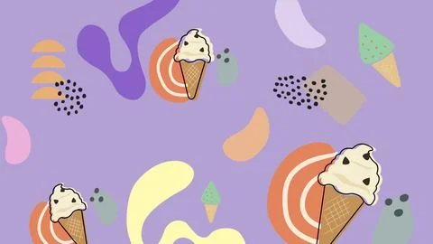 Happy Ice Cream Cone Background Stock Illustration