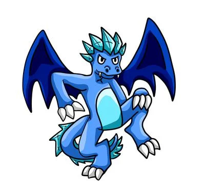 Happy Ice Dragon Stock Illustration