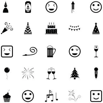 Happy icon set Stock Illustration
