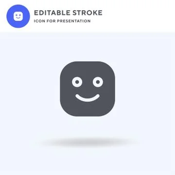 Happy icon vector, filled flat sign, solid pictogram isolated on white, logo  Stock Illustration