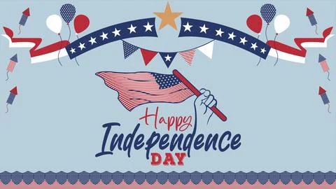 Happy independence day 4th of july american background Stock Illustration